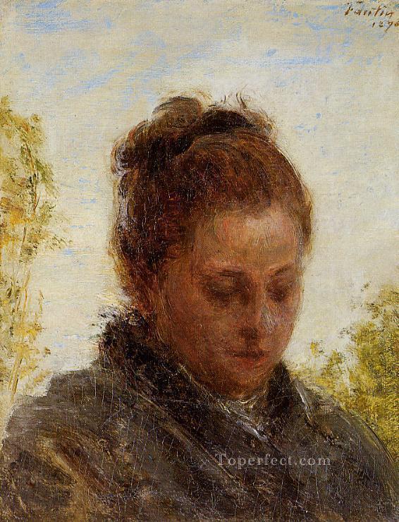 Head of a Young Woman Henri Fantin Latour Oil Paintings